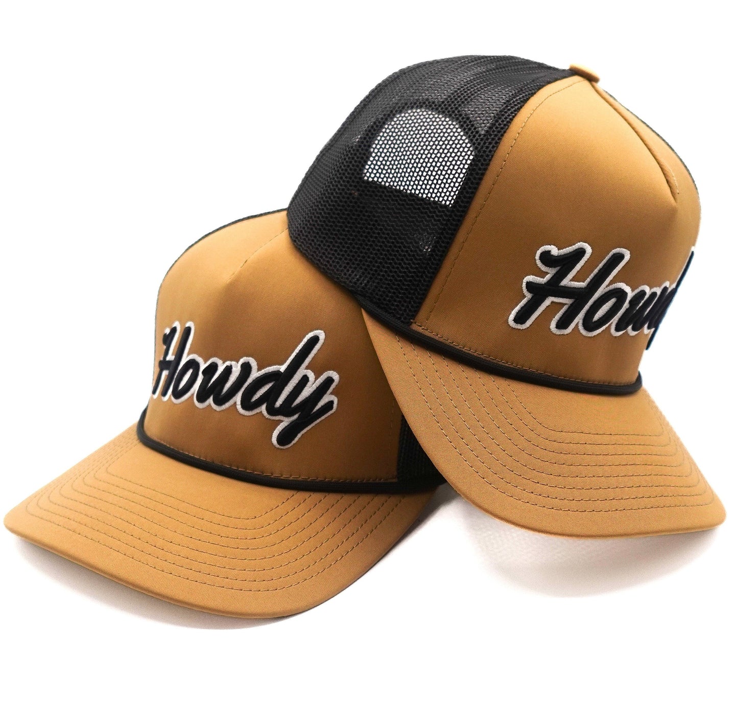 Tan & Black "Howdy" Rope Trucker Hat