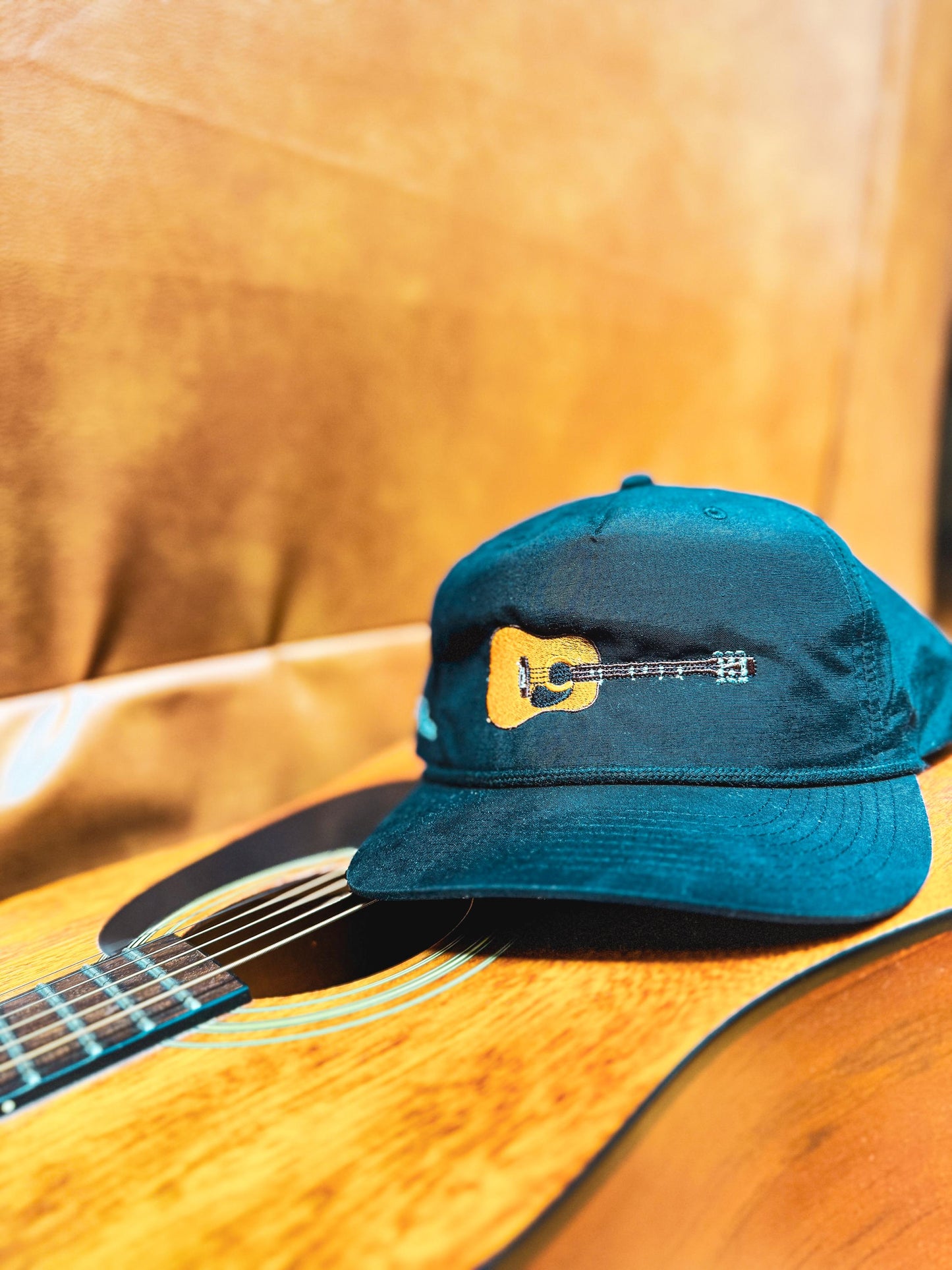 Black "Guitar" Rope Hat | Whiskey Pines Country | Embroidered Acoustic | Richardson 256 Snapback | Southern Festival | Music Lover Gift