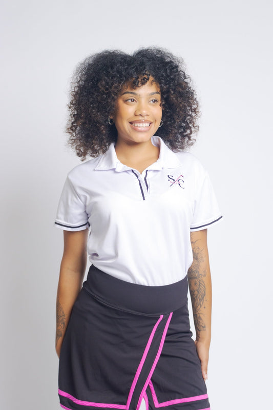 Black with Raspberry Trim Skort by Swing Chic