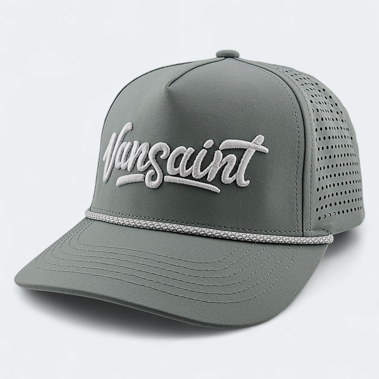 Sage Green VANSAINT Script Logo Snapback Rope Hat by VANSAINT