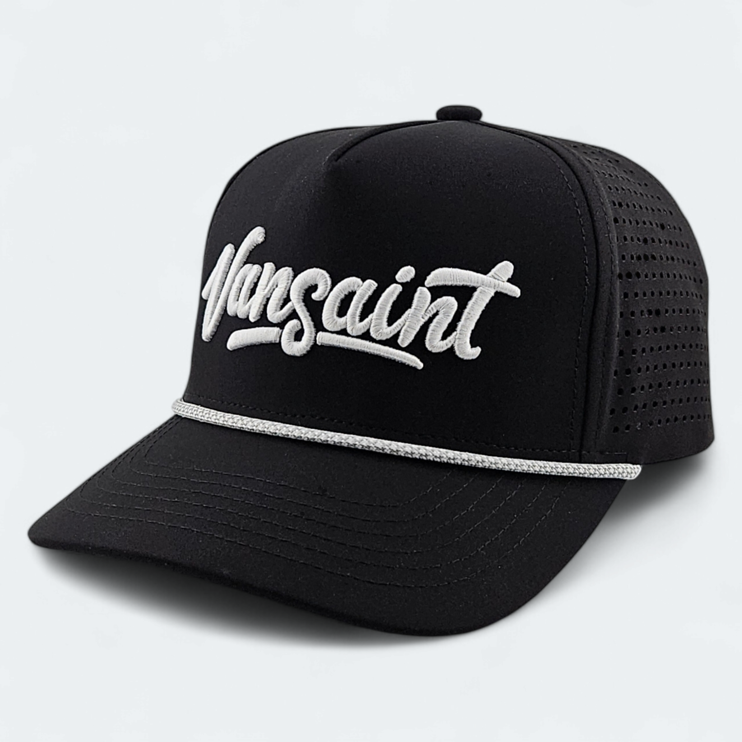 Black VANSAINT Script Logo Snapback Hat by VANSAINT