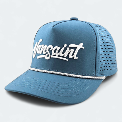 Blue VANSAINT Script Logo Snapback Hat by VANSAINT