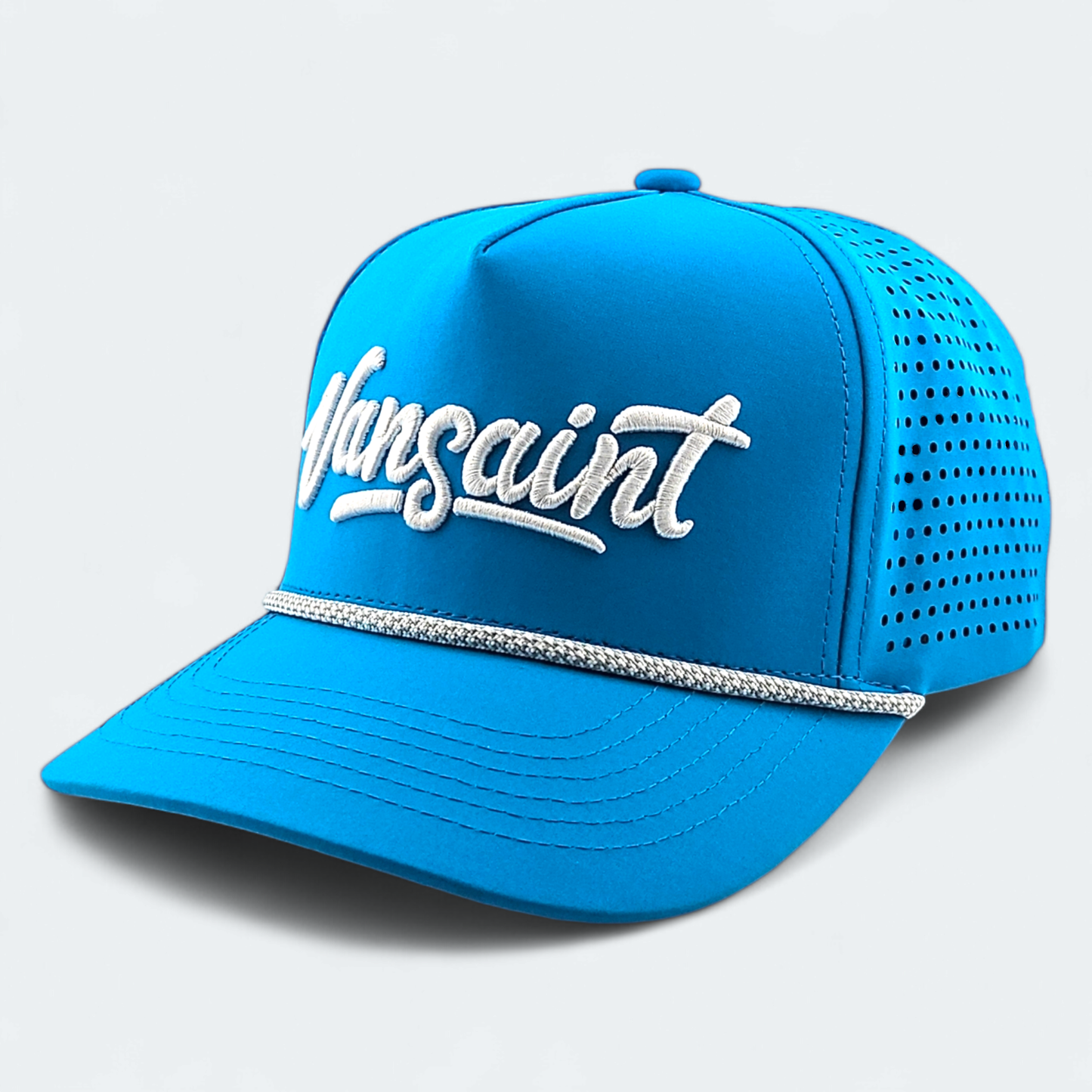 Light Blue VANSAINT Script Logo Snapback Hat by VANSAINT