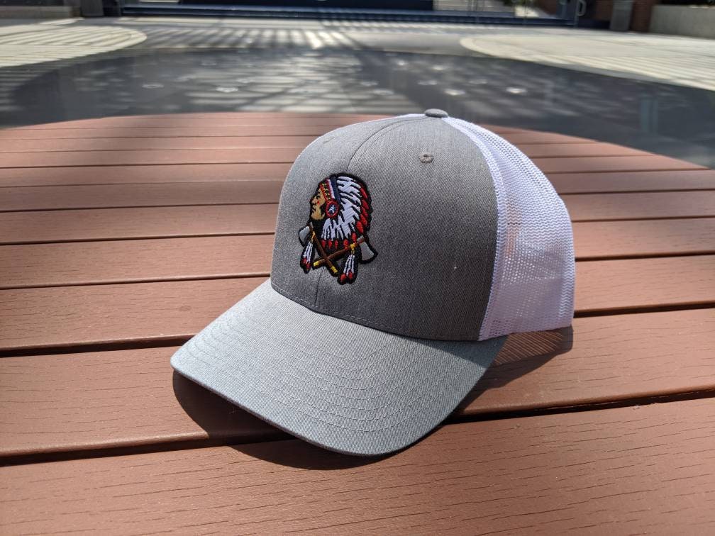 Grey & White Atlanta Indian Head Hat
