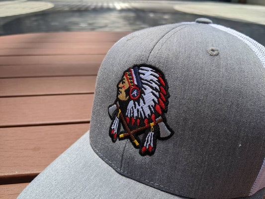 Grey & White Atlanta Indian Head Hat