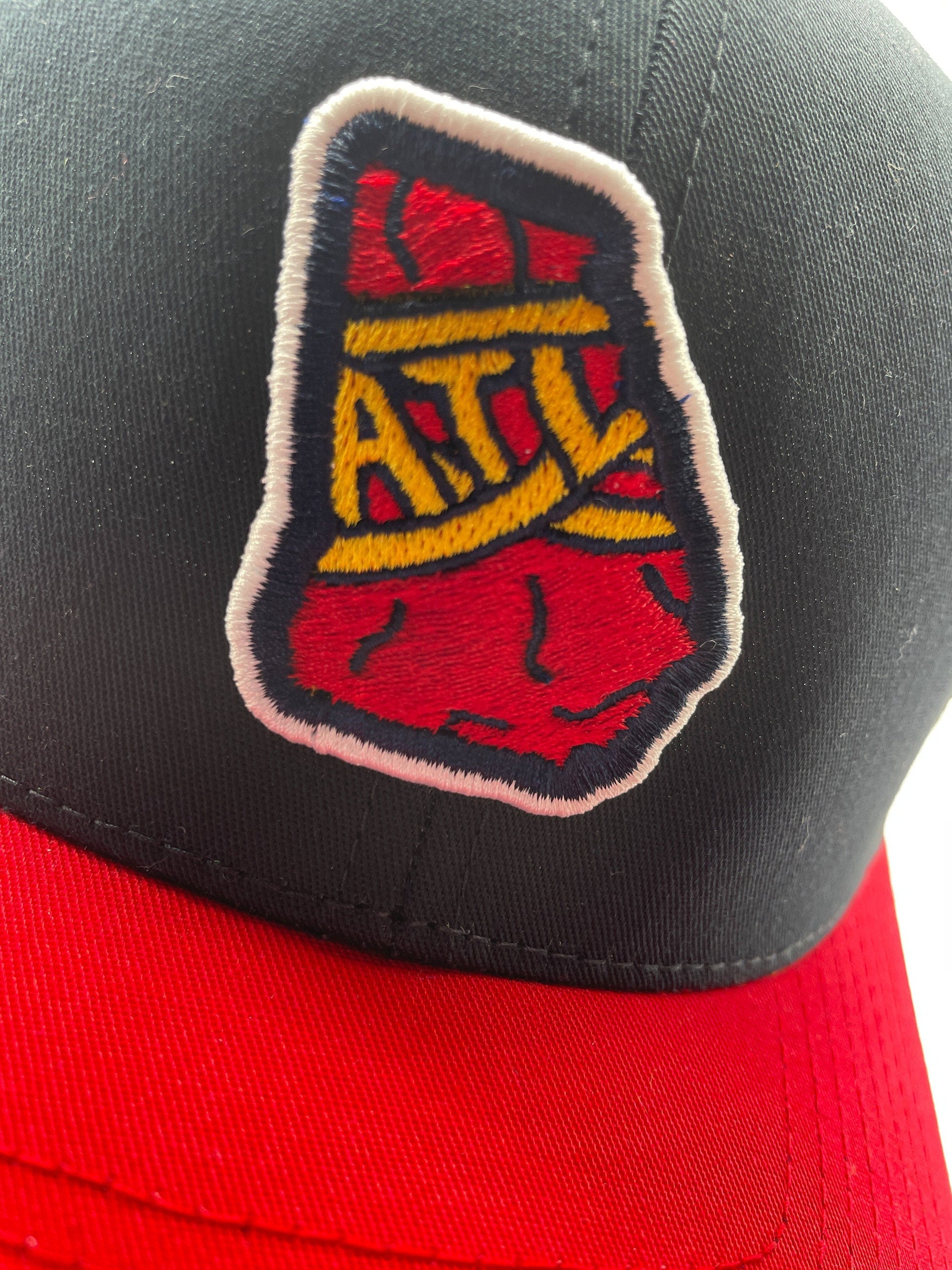 Navy & Red "ATL" Georgia Tomahawk Hat | Baseball Trucker Hat | Tomahawk Chop | Patch Hat | Atlanta | Golf | Father's Day
