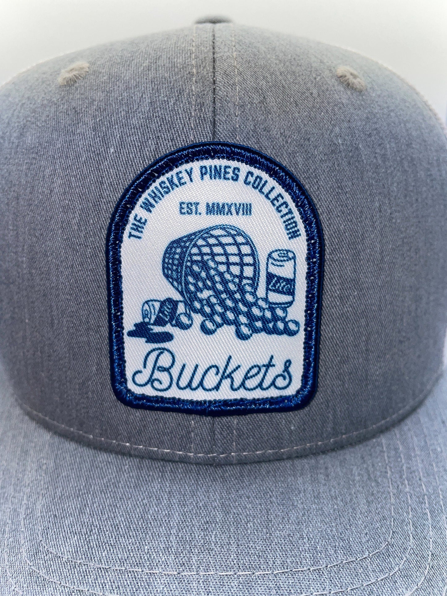 Grey & White "Buckets" Trucker Hat