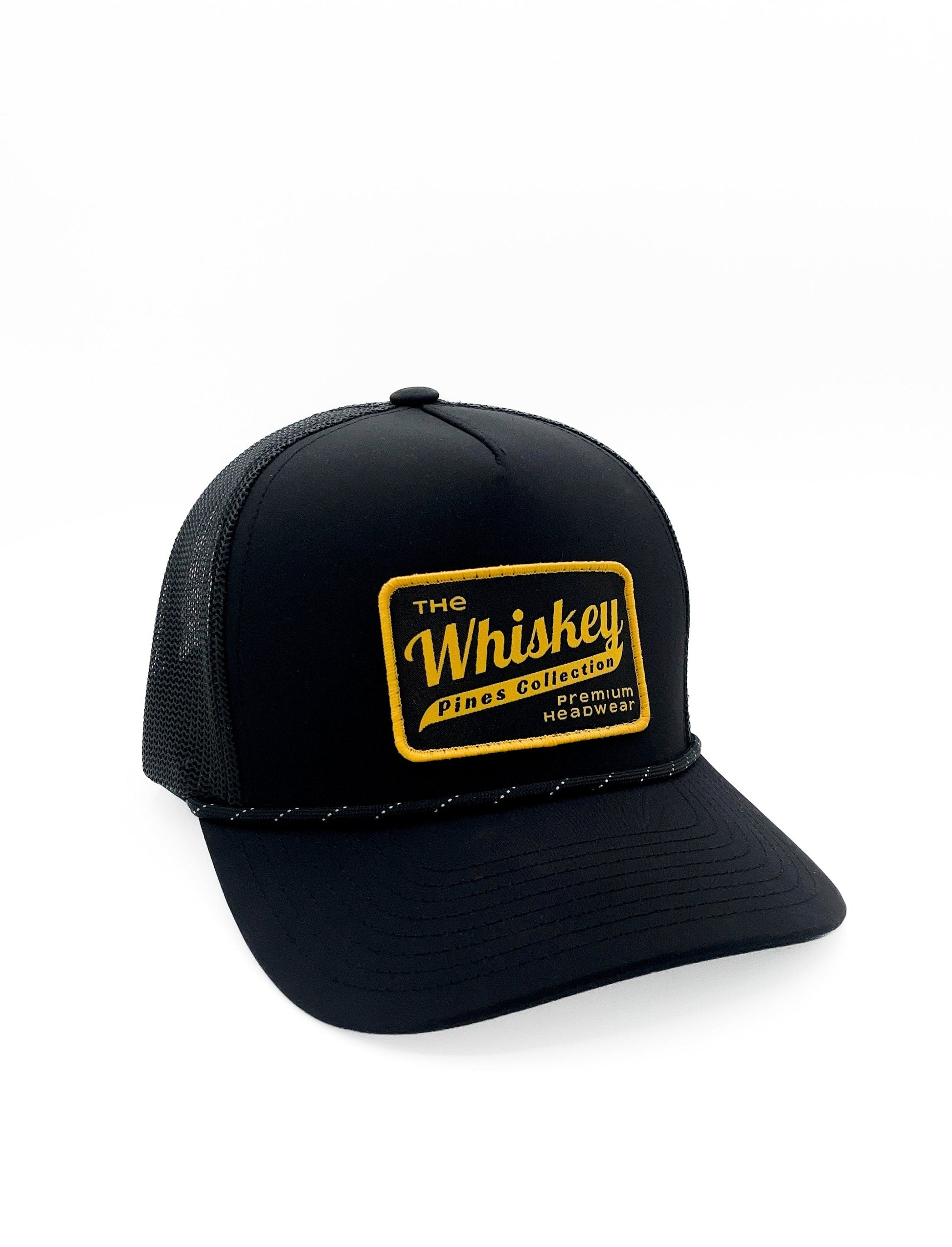 Black "Whiskey Pines Co." Trucker Rope Hat