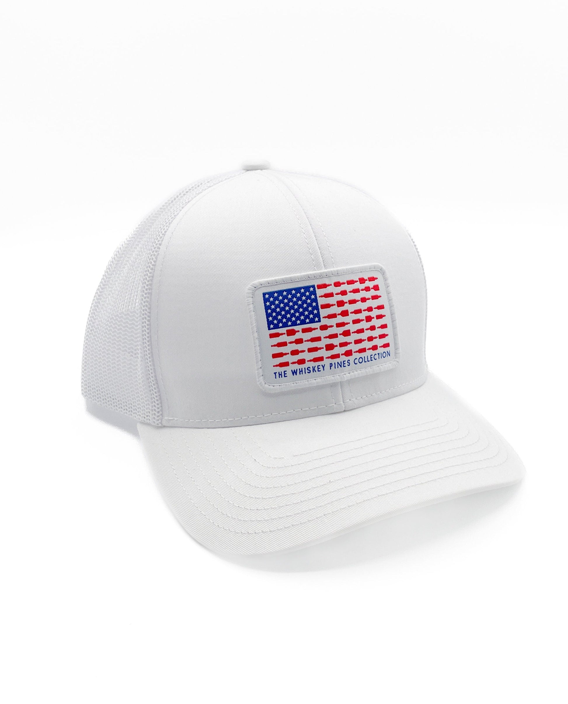 White "Whiskey Flag" Trucker Hat