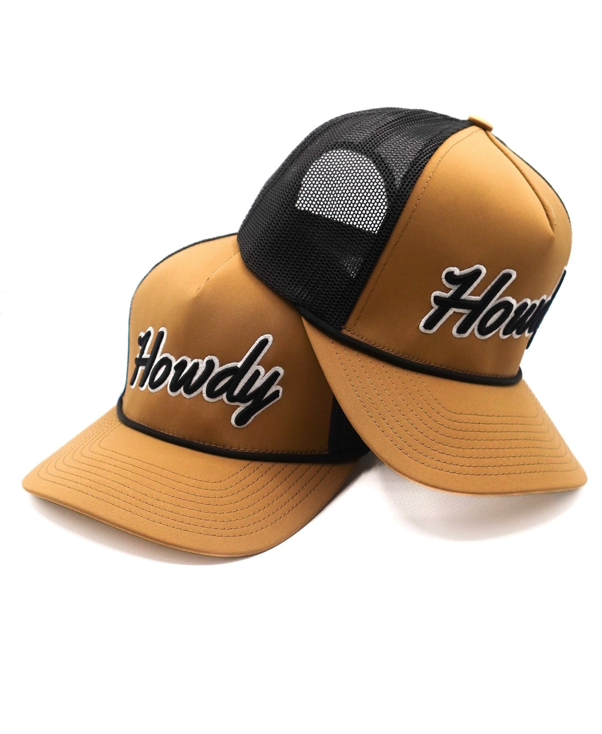 Tan & Black "Howdy" Rope Trucker Hat