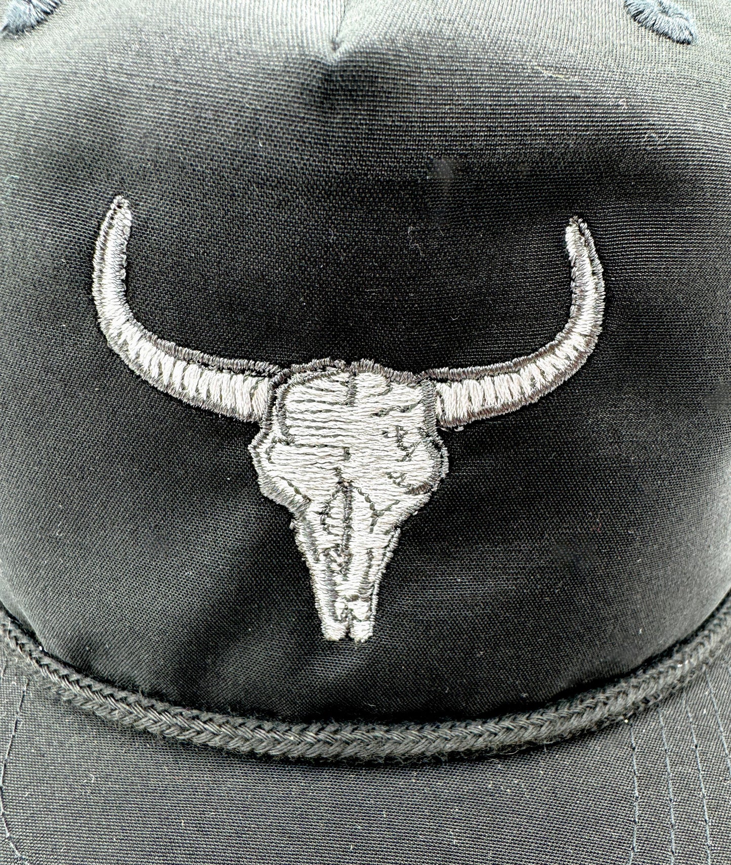 Black "Longhorn Skull" Rope Hat