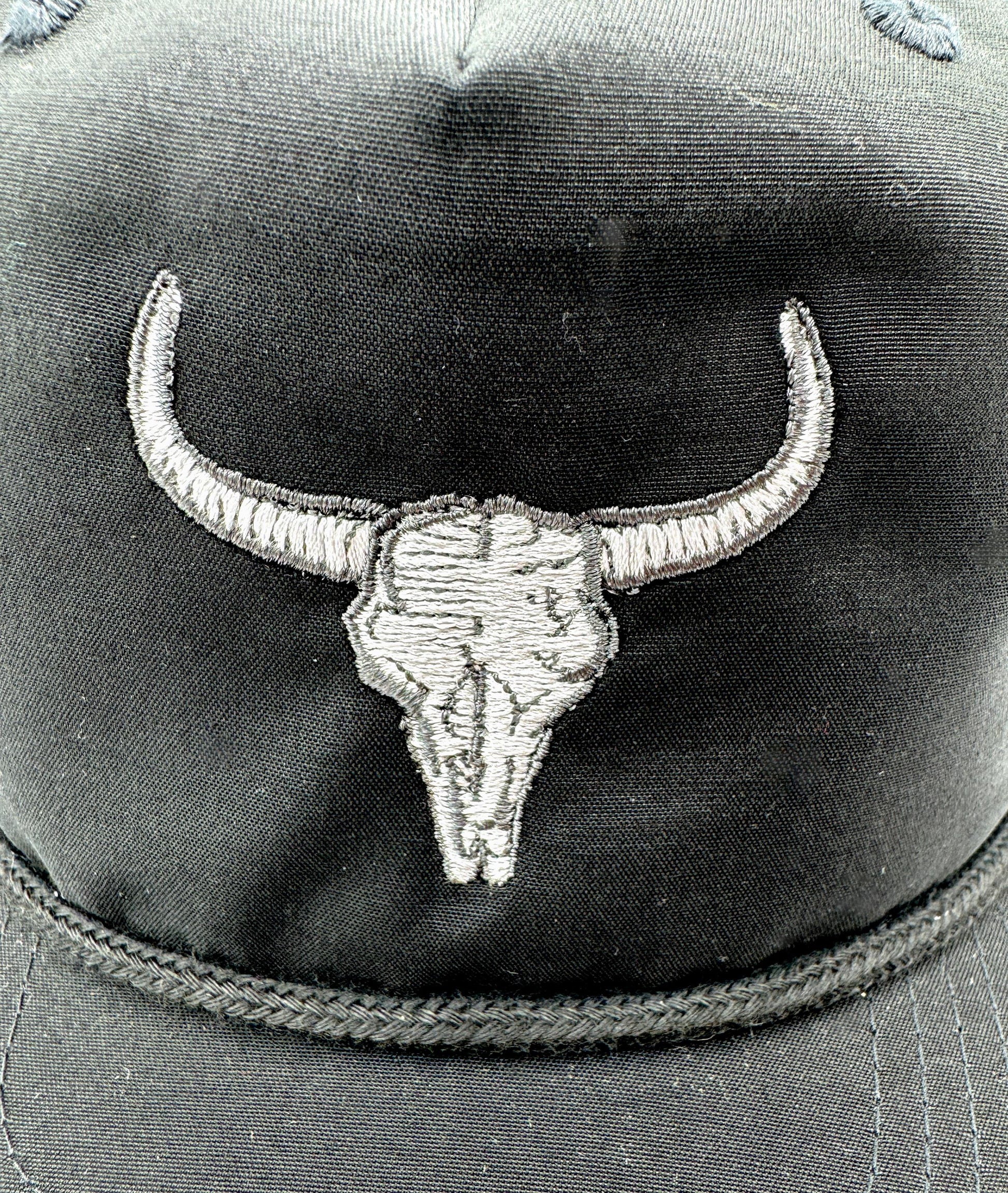 Black "Longhorn Skull" Rope Hat