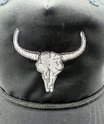 Black "Longhorn Skull" Rope Hat
