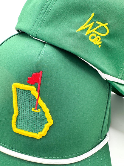 Green "Augusta's Tradition" Rope Hat | Augusta, GA | #18 Chair on the Green | Tiger Woods | Rope Golf Cap | Major PGA Golf | Sunday