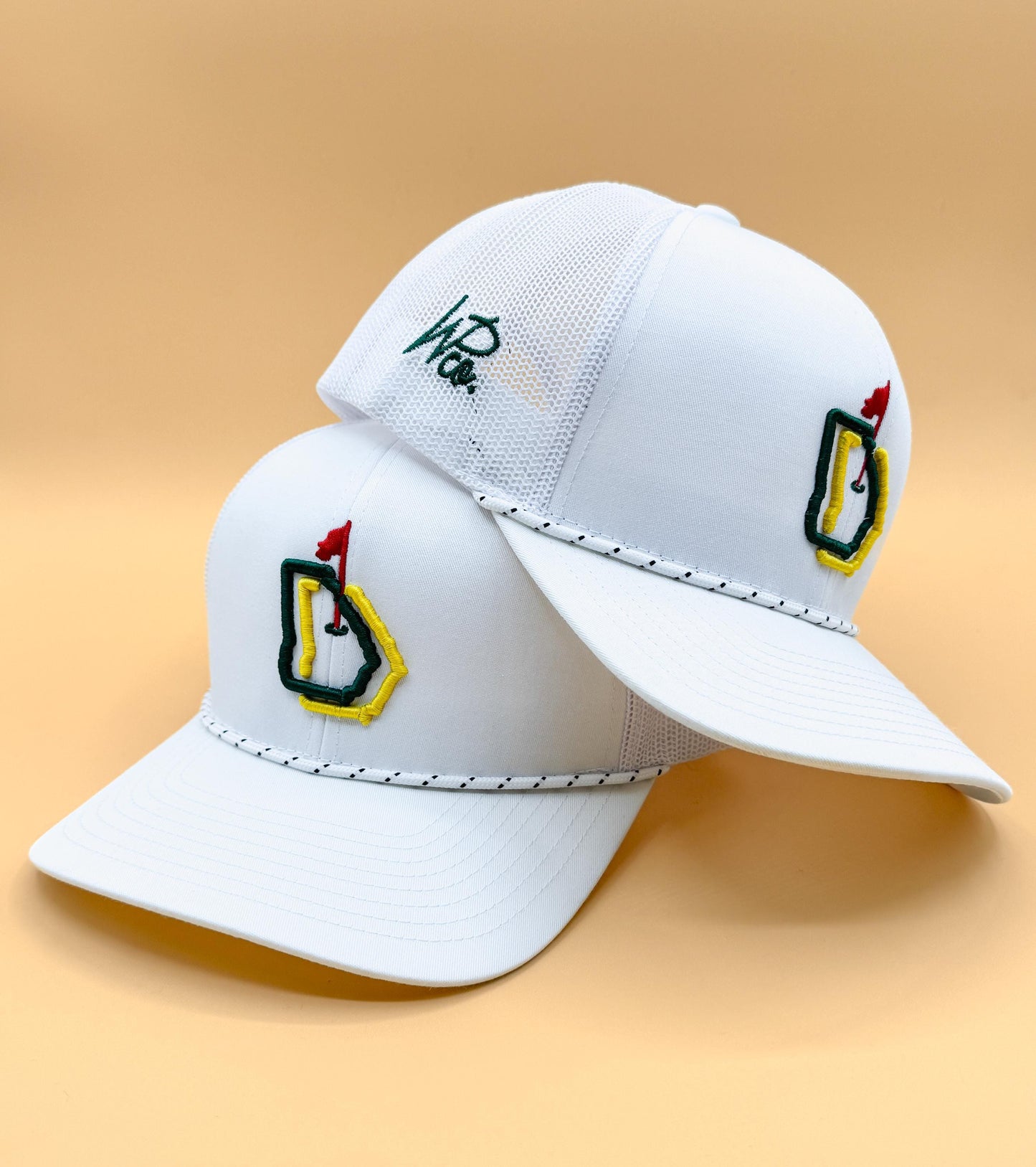 Green "Augusta's Caddie" Rope Hat | Augusta, GA | #18 Chair on the Green | Tiger Woods | Rope Golf Cap | Major PGA Golf | Sunday
