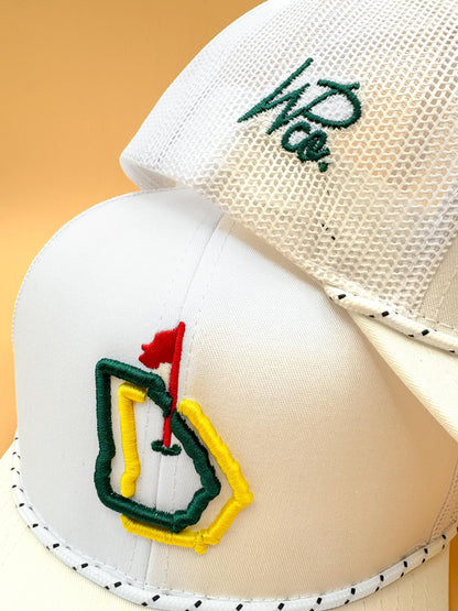 Green "Augusta's Caddie" Rope Hat | Augusta, GA | #18 Chair on the Green | Tiger Woods | Rope Golf Cap | Major PGA Golf | Sunday