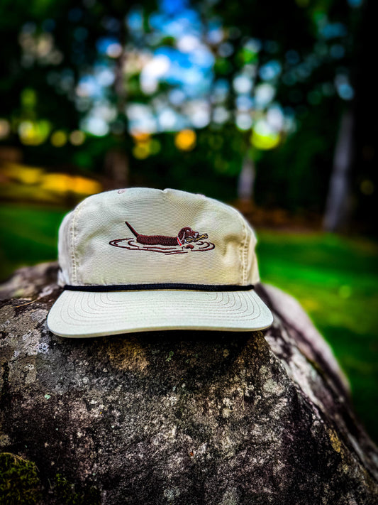 Cream "Playing Fetch" Rope Hat