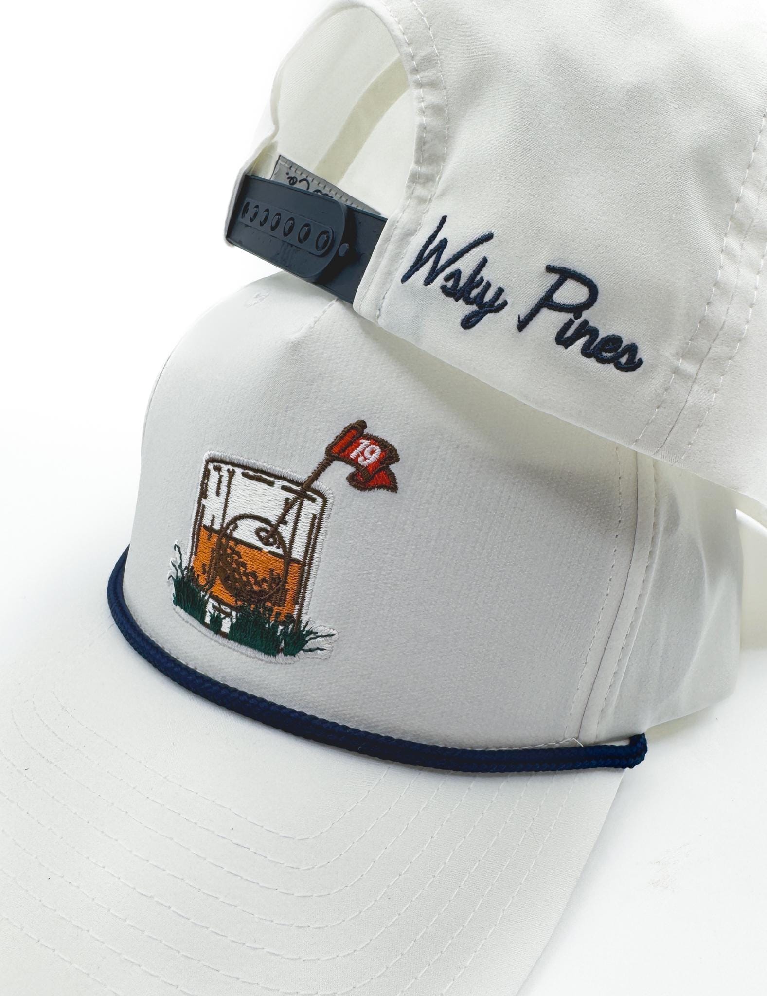White "19th Hole" Rope Hat | Golf Course | !9th Hole Whiskey Drinking | Summer | Patch | Golf Cart | Scorecard