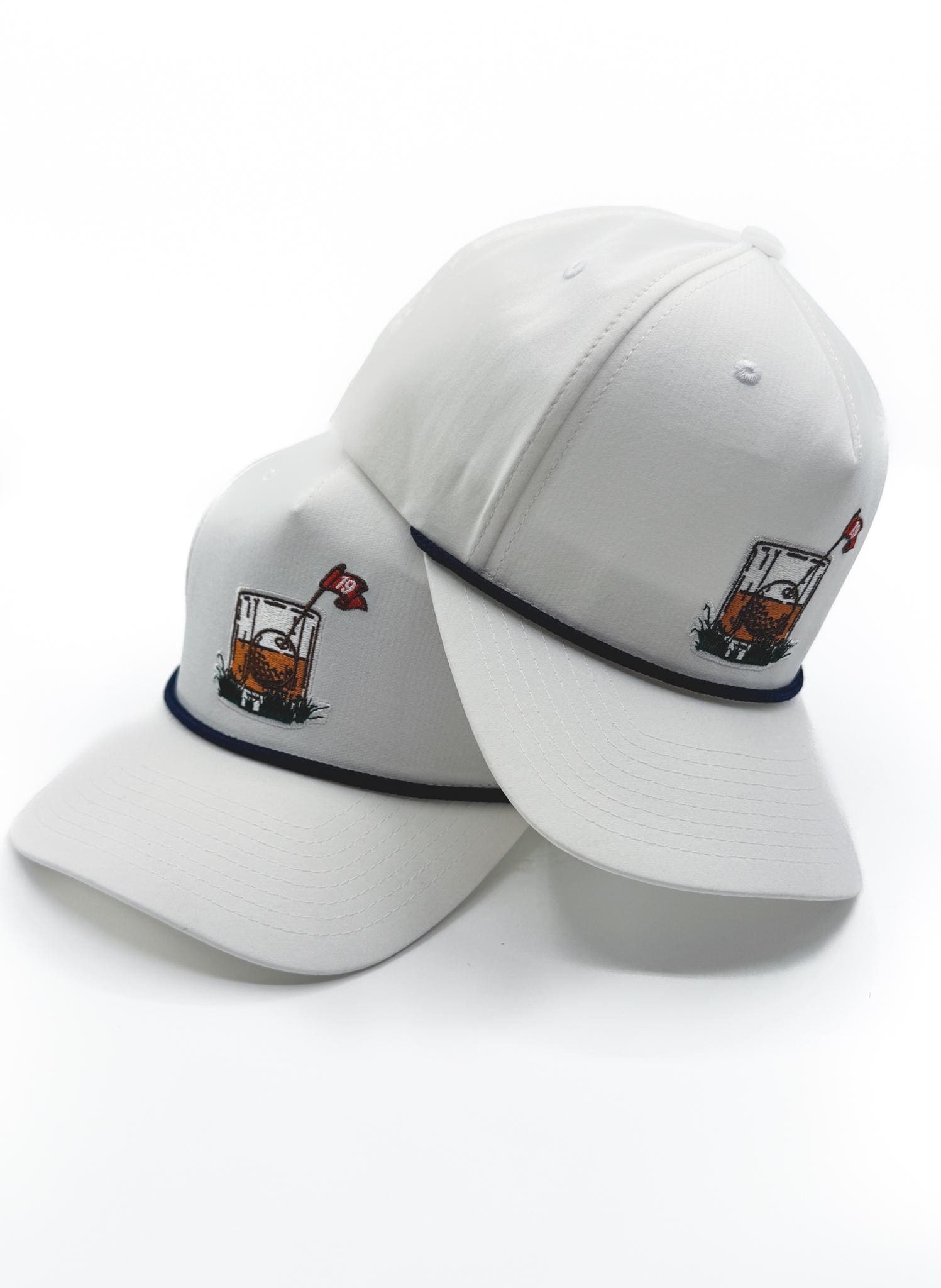 White "19th Hole" Rope Hat | Golf Course | !9th Hole Whiskey Drinking | Summer | Patch | Golf Cart | Scorecard