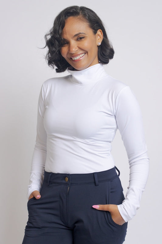 Swing Chic White Mockneck by Swing Chic